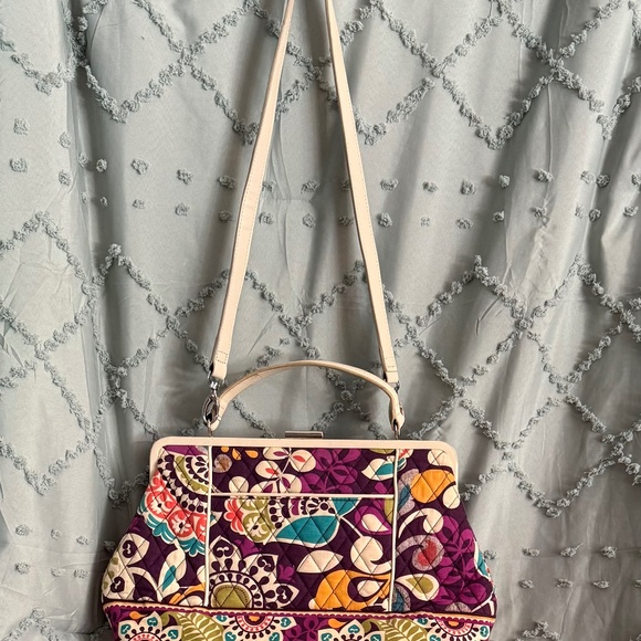 Vera Bradley Plum Crazy Barbara Frame Handbag - Picture 1 of 5